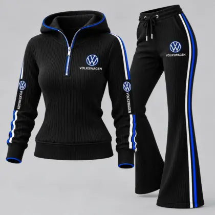 Volkswagen | Women's Ribbed Quarter Zip Hoodie &amp; Flare Pants Set