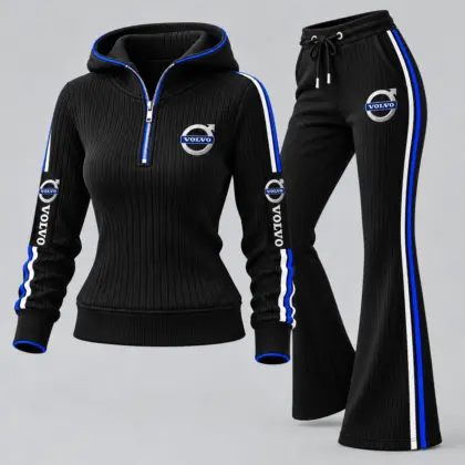 Volvo | Women's Ribbed Quarter Zip Hoodie &amp; Flare Pants Set