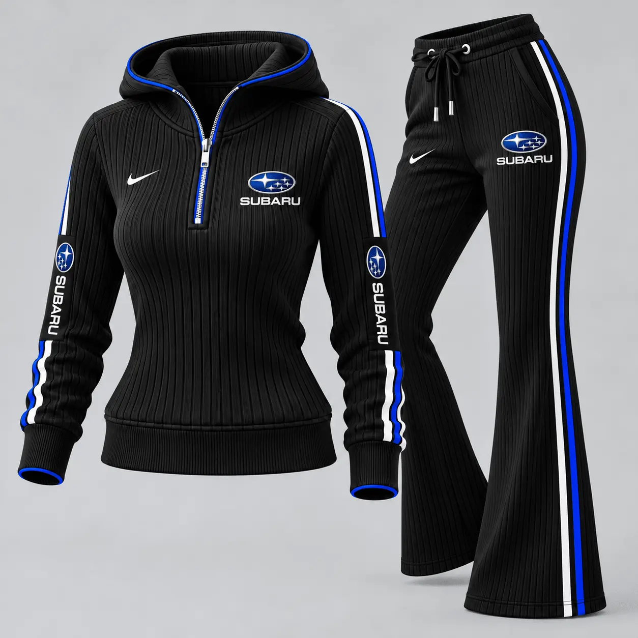 Subaru | Women's Ribbed Quarter Zip Hoodie & Flare Pants Set