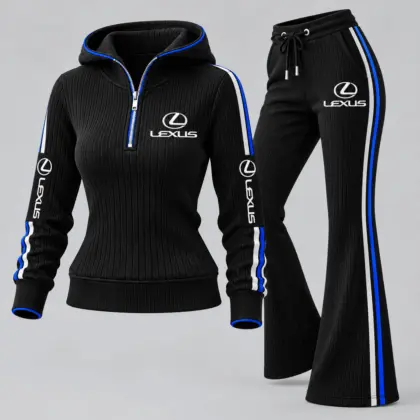 Lexus | Women's Ribbed Quarter Zip Hoodie &amp; Flare Pants Set