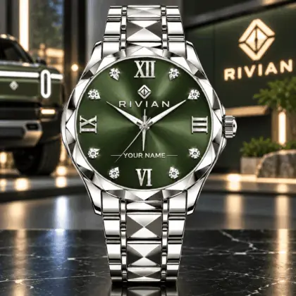 Rivian | Luxury Silver Stainless Steel Watch &ndash; Personalized Name Edition