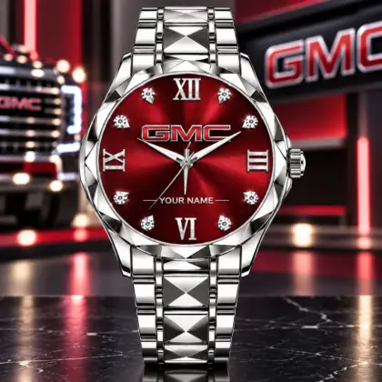 GMC | Luxury Silver Stainless Steel Watch &ndash; Personalized Name Edition