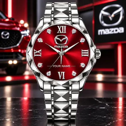 Mazda | Luxury Silver Stainless Steel Watch &ndash; Personalized Name Edition
