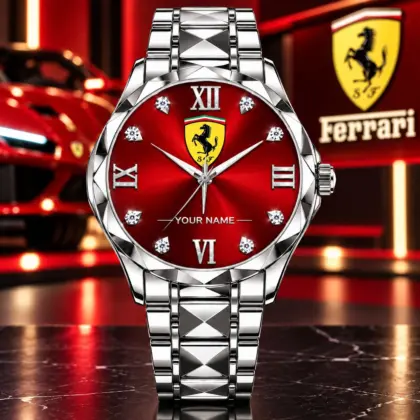 Ferrari | Luxury Silver Stainless Steel Watch &ndash; Personalized Name Edition