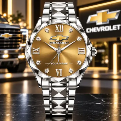 Chevrolet | Luxury Silver Stainless Steel Watch &ndash; Personalized Name Edition
