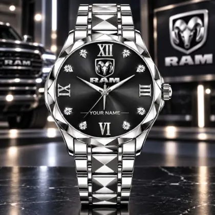 Ram | Luxury Silver Stainless Steel Watch &ndash; Personalized Name Edition