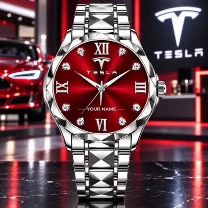 Tesla | Luxury Silver Stainless Steel Watch &ndash; Personalized Name Edition