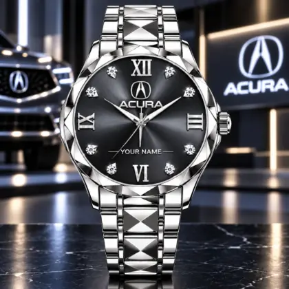 Acura | Luxury Silver Stainless Steel Watch &ndash; Personalized Name Edition
