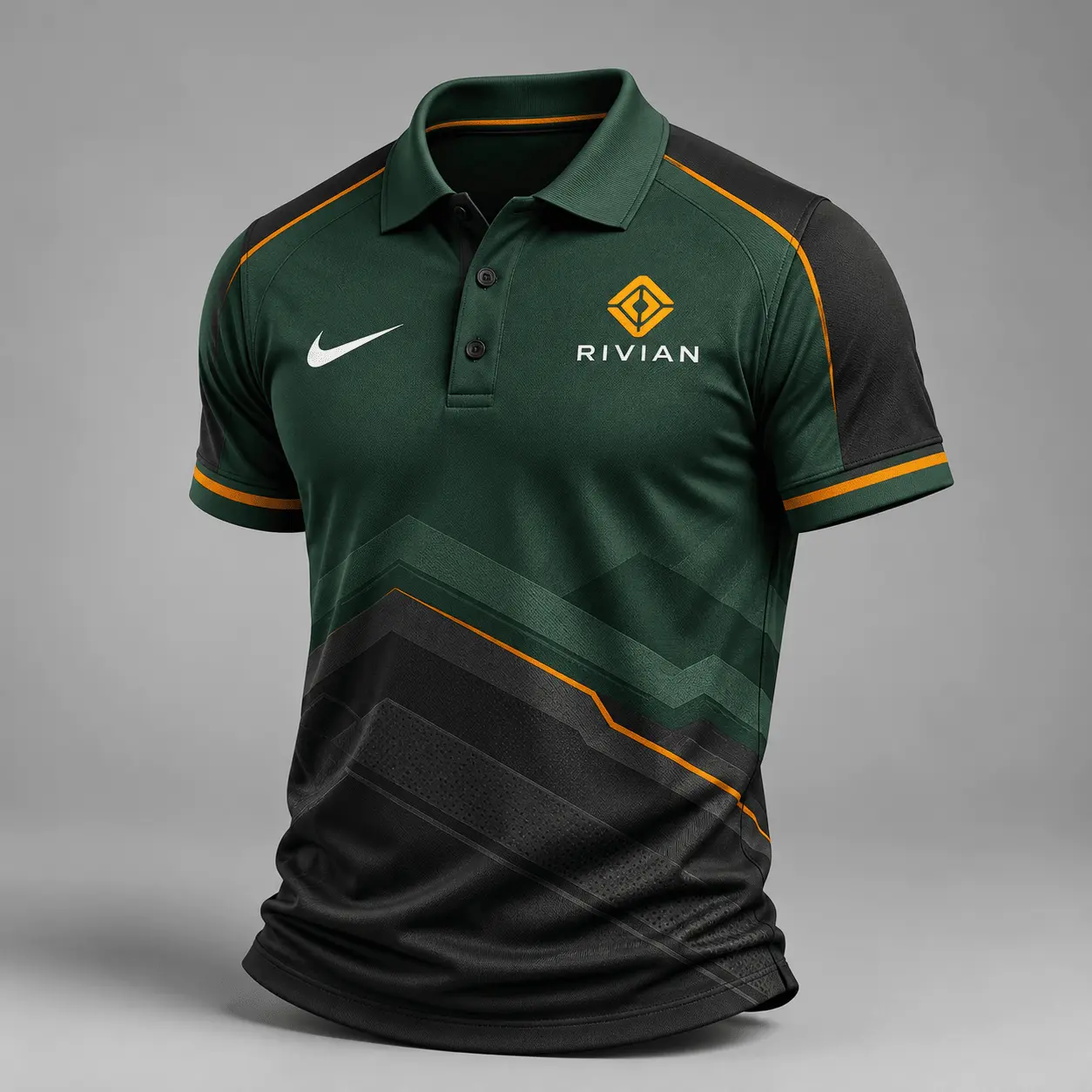 Rivian | Luxury Motorsport Carbon Fiber Graphic Racing Polo Shirt
