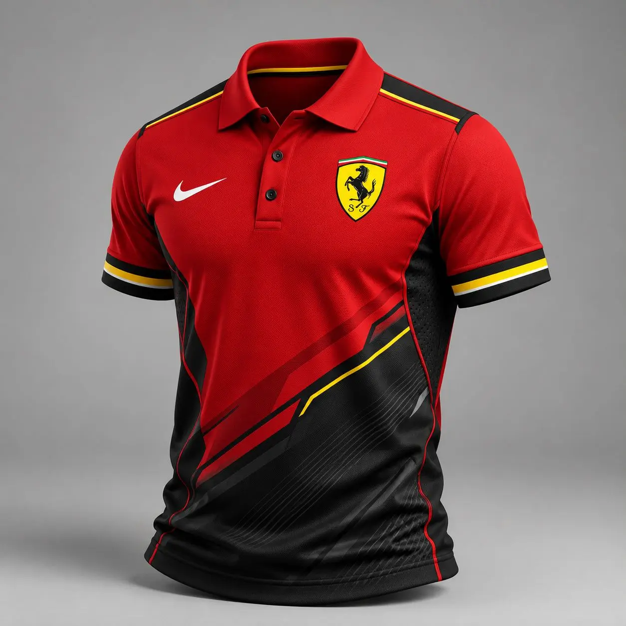 Ferrari | Luxury Motorsport Carbon Fiber Graphic Racing Polo Shirt