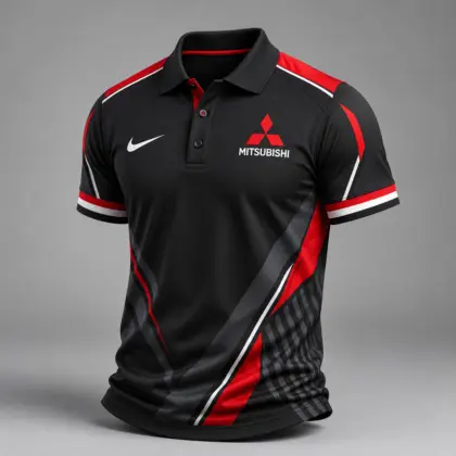 Mitsubishi | Luxury Motorsport Carbon Fiber Graphic Racing Polo Shirt
