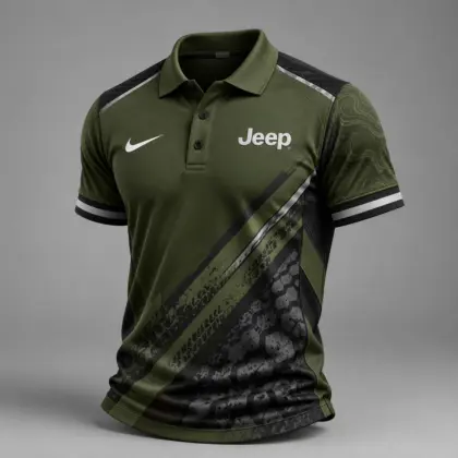 Jeep | Luxury Motorsport Carbon Fiber Graphic Racing Polo Shirt
