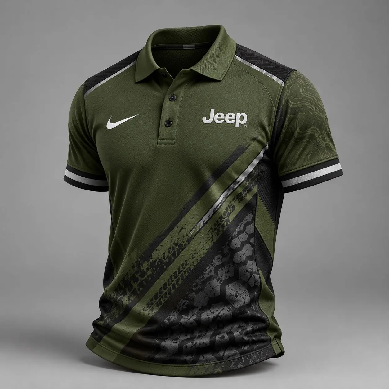 Jeep | Luxury Motorsport Carbon Fiber Graphic Racing Polo Shirt