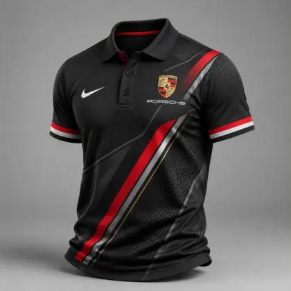 Porsche | Luxury Motorsport Carbon Fiber Graphic Racing Polo Shirt