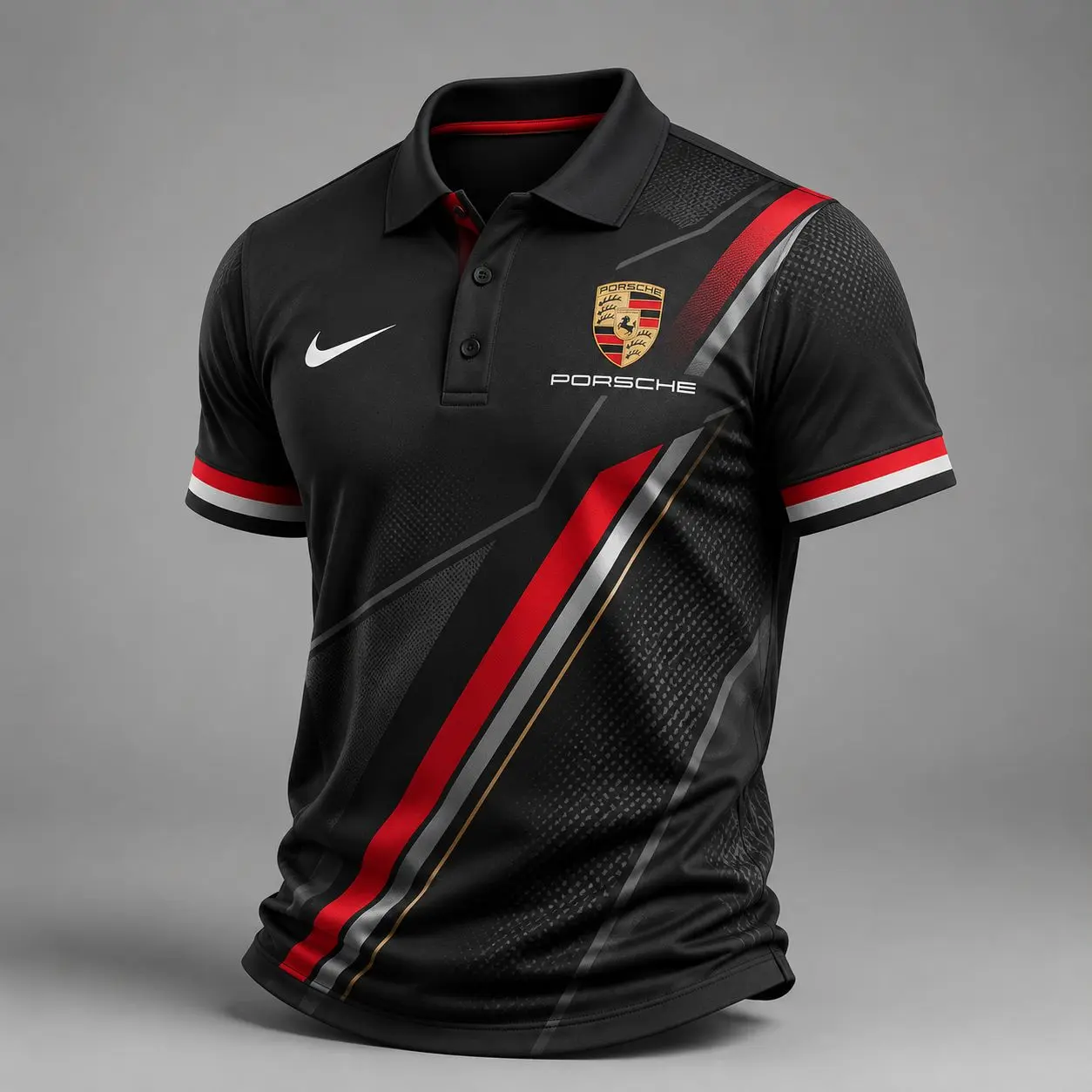 Porsche | Luxury Motorsport Carbon Fiber Graphic Racing Polo Shirt