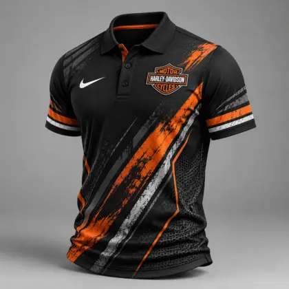 Harley-Davidson | Luxury Motorsport Carbon Fiber Graphic Racing Polo Shirt