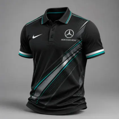 Mercedes-Benz | Luxury Motorsport Carbon Fiber Graphic Racing Polo Shirt