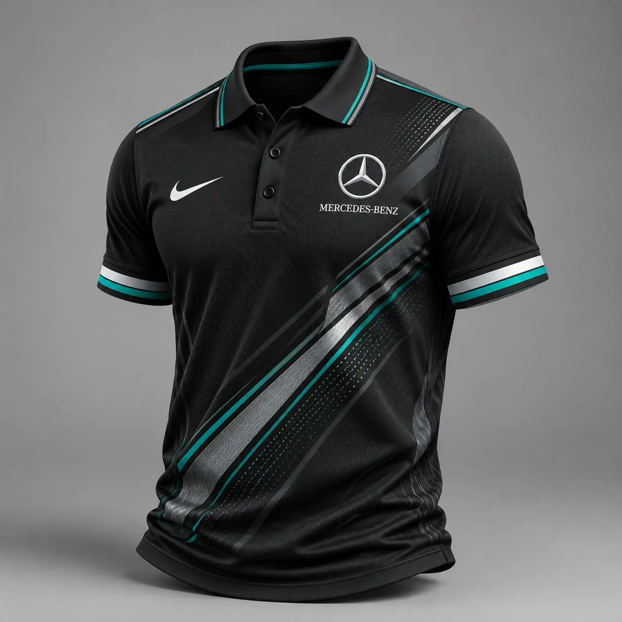 Mercedes-Benz | Luxury Motorsport Carbon Fiber Graphic Racing Polo Shirt