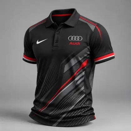 Audi | Luxury Motorsport Carbon Fiber Graphic Racing Polo Shirt