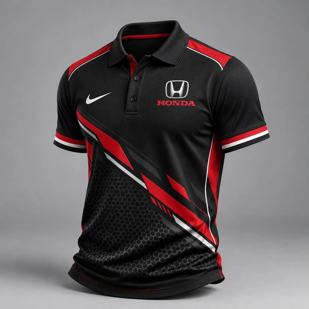 Honda | Luxury Motorsport Carbon Fiber Graphic Racing Polo Shirt