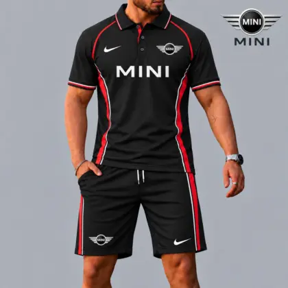 Mini | Racing Style Polo Shirt and Shorts Set