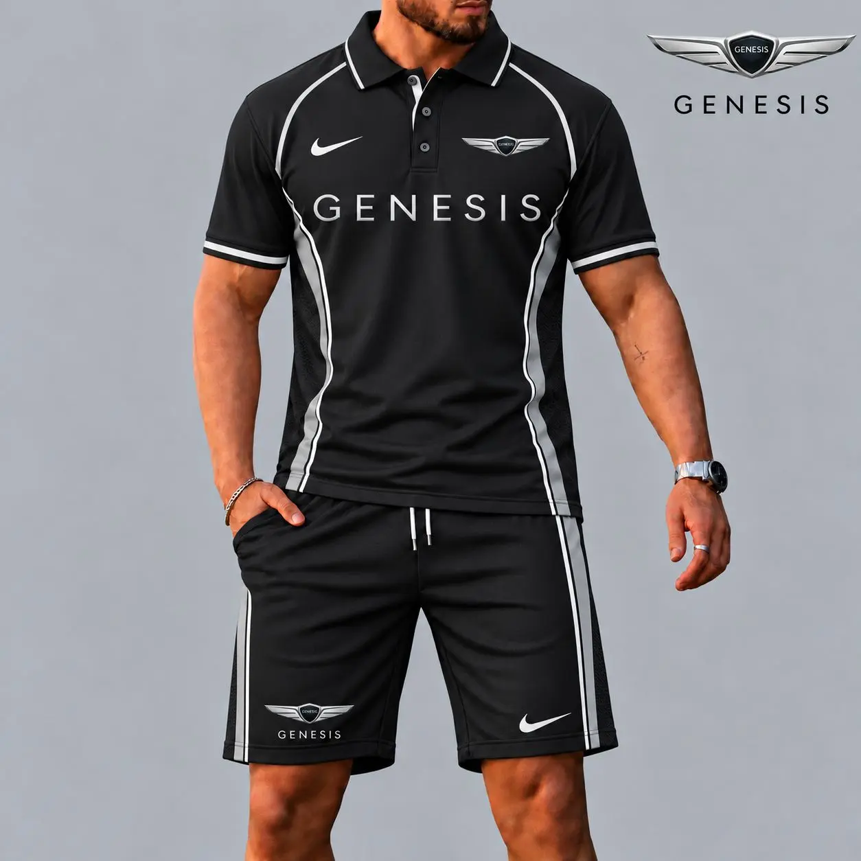 Genesis | Racing Style Polo Shirt and Shorts Set