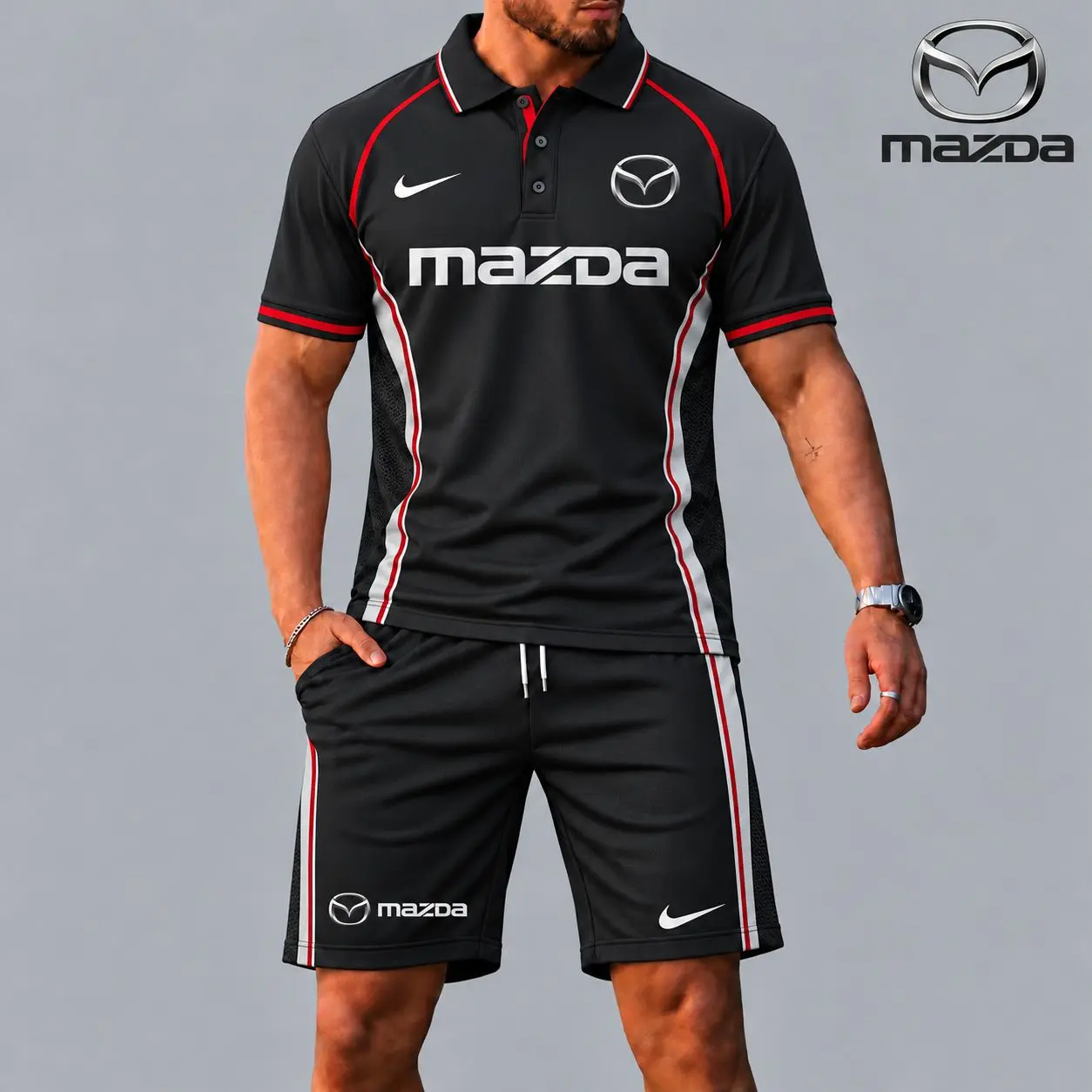 Mazda | Racing Style Polo Shirt and Shorts Set