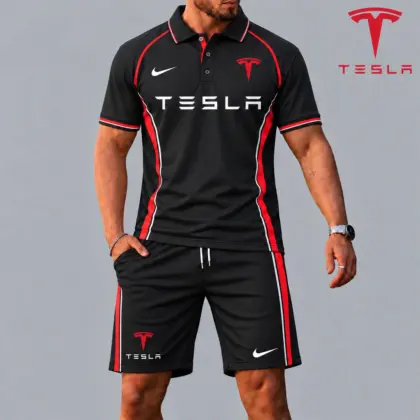 Tesla | Racing Style Polo Shirt and Shorts Set
