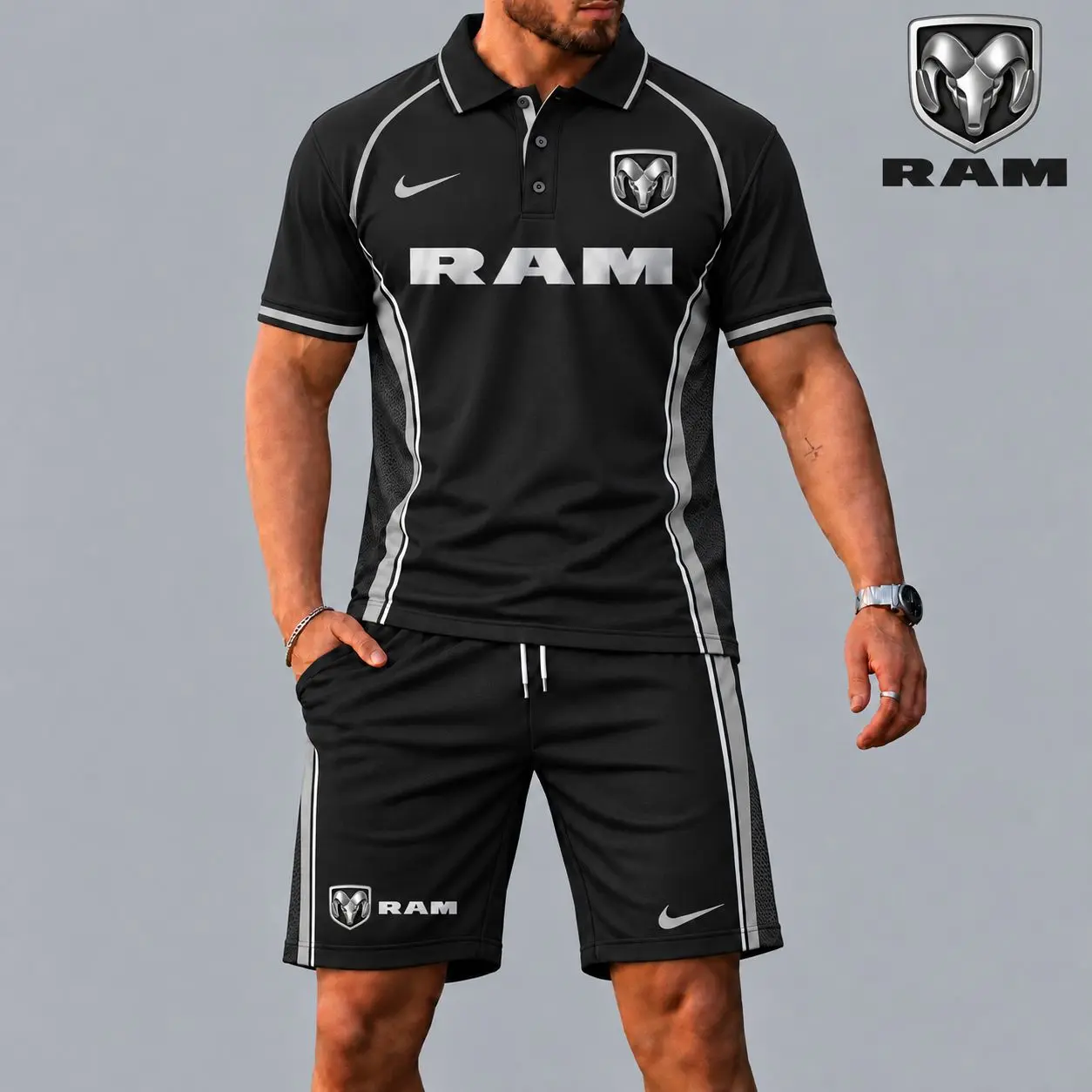 Ram | Racing Style Polo Shirt and Shorts Set