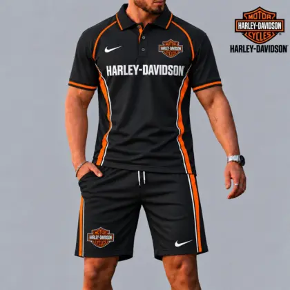 Harley-Davidson | Racing Style Polo Shirt and Shorts Set