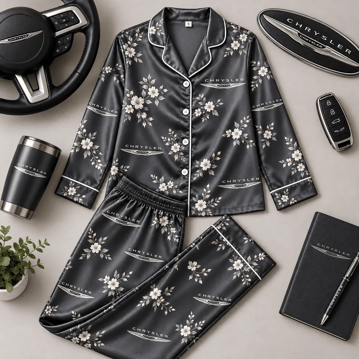 Chrysler | Floral Satin Pajama Set