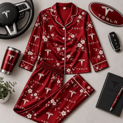 Tesla | Floral Satin Pajama Set