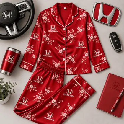 Honda | Floral Satin Pajama Set