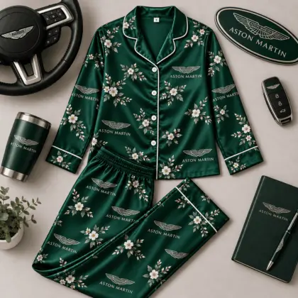 Aston Martin | Floral Satin Pajama Set