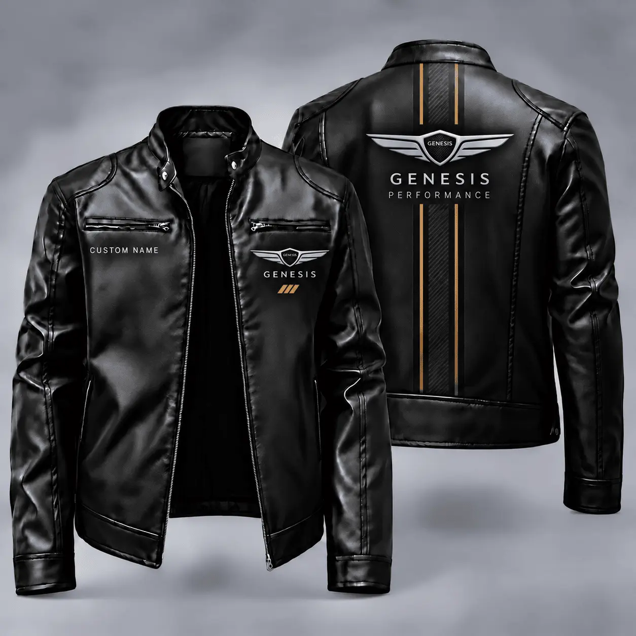 Genesis | Automotive Heritage Racing Stripe Biker Jacket