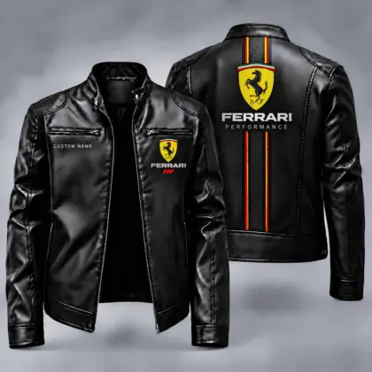 Ferrari | Automotive Heritage Racing Stripe Biker Jacket