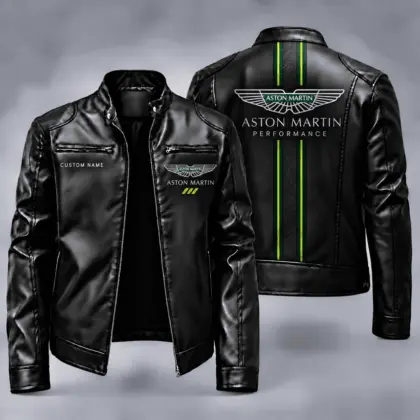 Aston Martin | Automotive Heritage Racing Stripe Biker Jacket