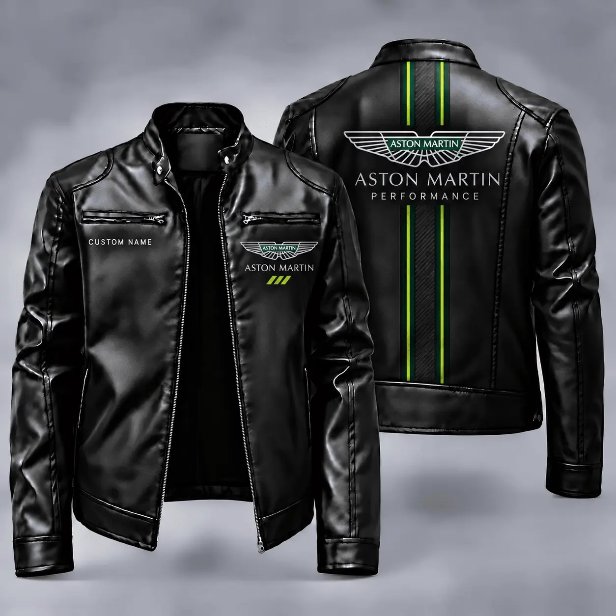 Aston Martin | Automotive Heritage Racing Stripe Biker Jacket