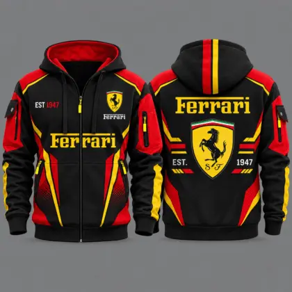 Ferrari | Premium Car Lover Hoodie Half Zipper TD