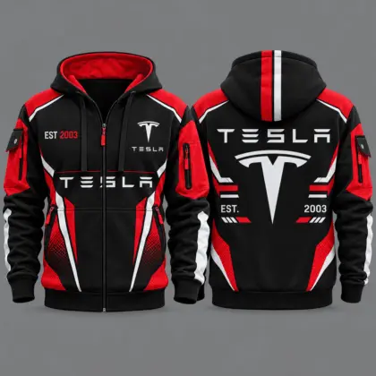 Tesla | Premium Car Lover Hoodie Half Zipper TD